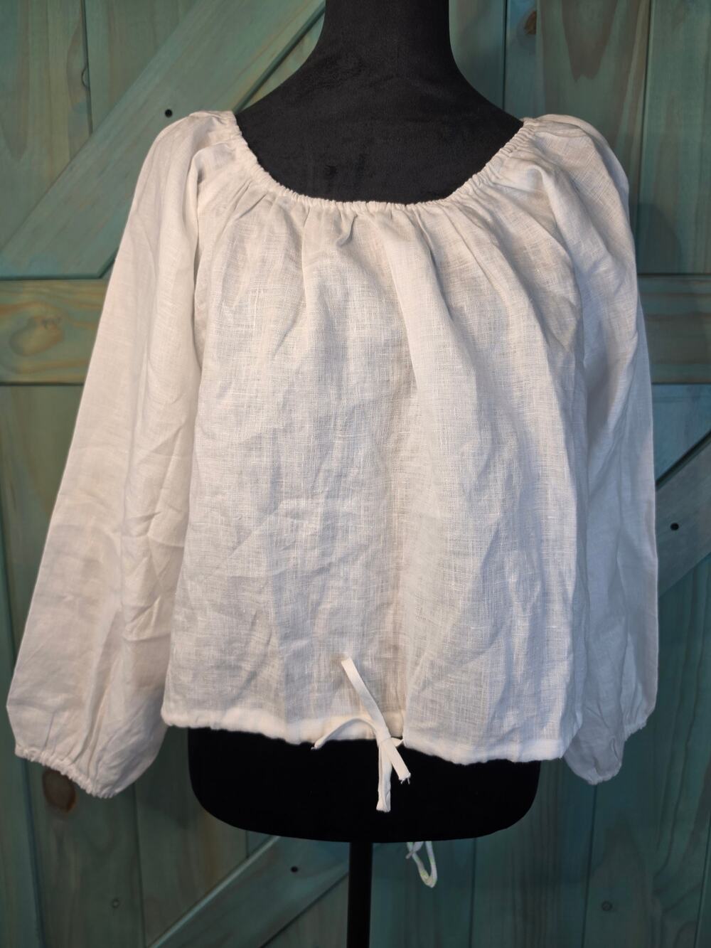 Aritzia Little Moon Fiore Blouse Romantic Flowy Peasant 100% European Flax Linen